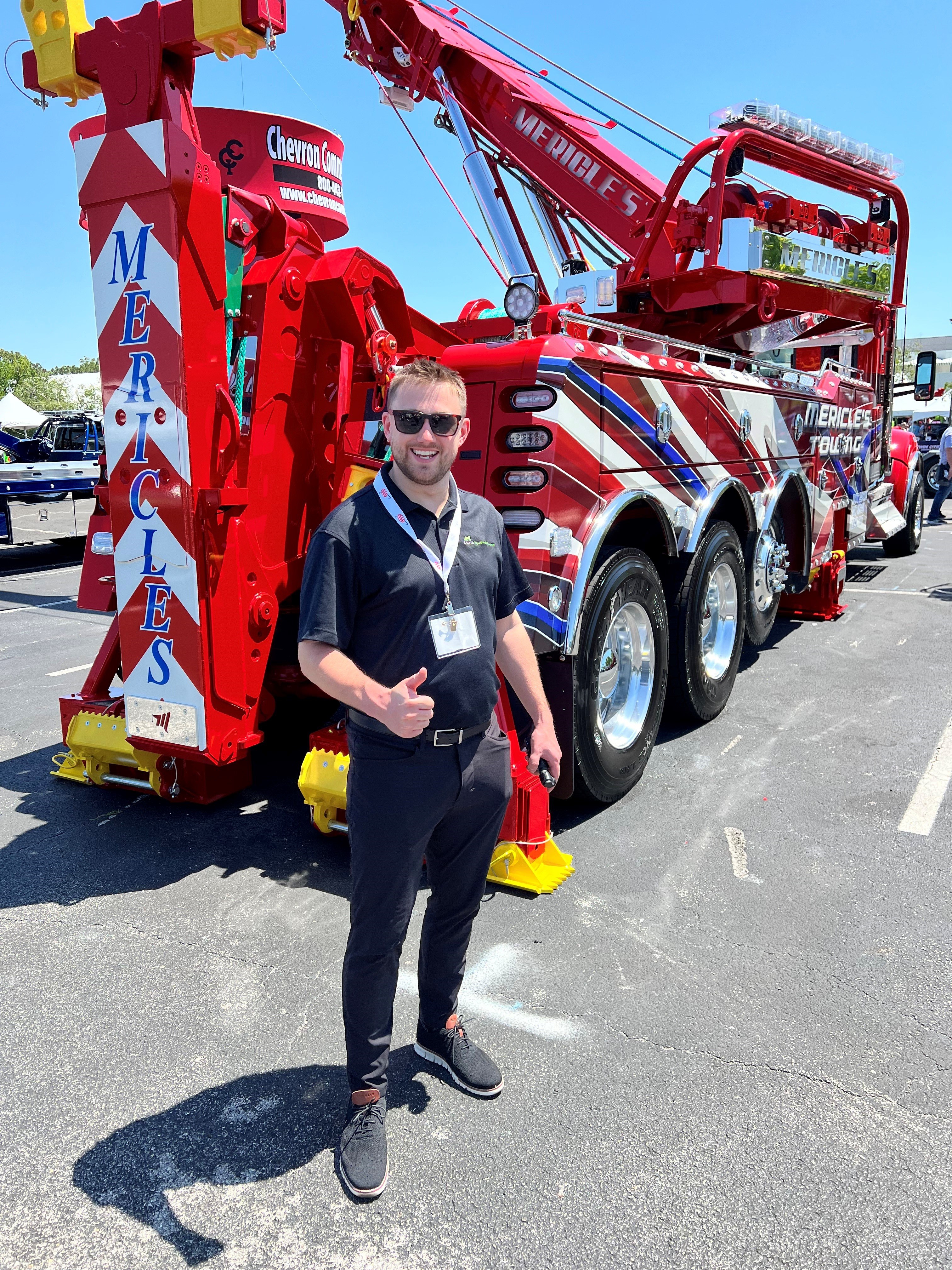 Ben Franzoso with heavy-duty wrecker at Florida Tow 2024